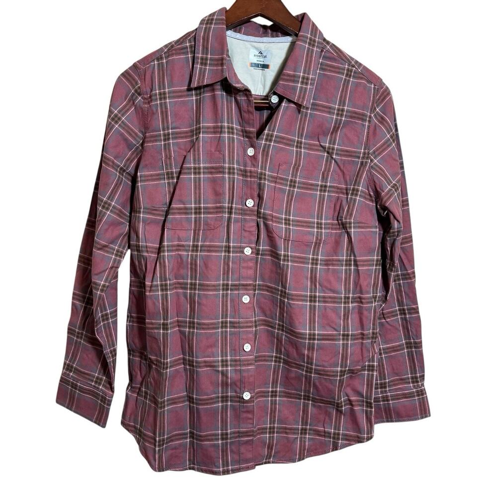Ridgecut Toughwear Women’s Plaid Flannel Button-up Long Sleeve Shirt Size Large